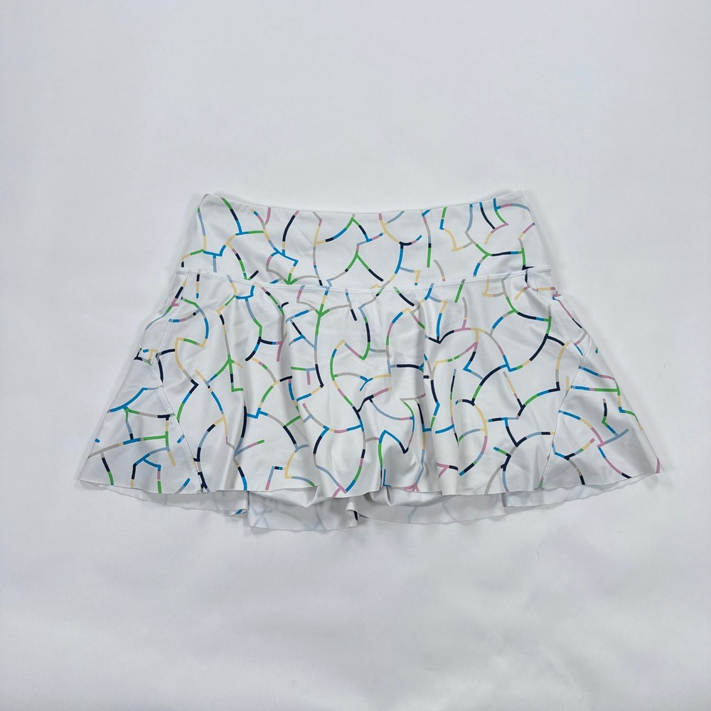 Athleta Womens Ace High Rise Skort Large White 13.5 SwiftLite Tennis Performance